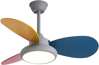 Ventilador de techo de 30 pulgadas con lámpara ventilador de cámara con mando a distancia ligero DC, función de invierno reversible con motor de 6 vel