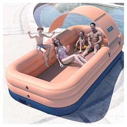 Piscinas Hinchables Infantiles Grandes Con Bomba De Aire InaláMbrica Rectangulares Piscinas Desmontables,Adultos Piscinas Desmontables PVC Gruesa,cent características