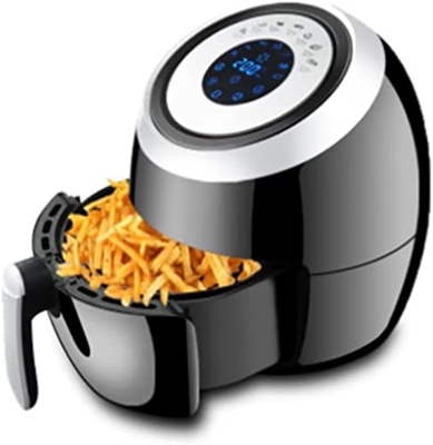 XiangWen Freidora de Aire 5.5L Temperatura Ajustable 1500W Control de Temperatura multifunción Temporizador Bandeja Antiadherente extraíble Papas Frit