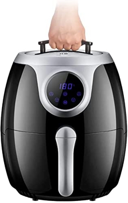 XiangWen Freidora de aire negro multifunción para el hogar Control de temperatura temporizador 3.5l gran capacidad saludable sin aceite baja en grasa 