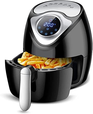 Freidora de aire 1300W 2.6 + 3.5L Freidora de aire eléctrica para el hogar Temporizador Pantalla táctil inteligente Freidora de aire Saludable Pantall