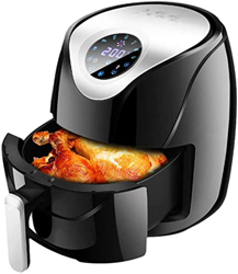Freidora de aire Inicio Pantalla táctil inteligente Control de temperatura Freidora eléctrica Sin aceite Gran capacidad Papas fritas Fabricante Saluda características
