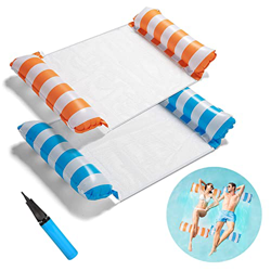 2 Paquetes Hamaca Piscina, Hamaca de Agua Hamaca Flotante Tumbonas Piscina, Colchoneta Piscina Inflable de Agua Hamaca para Playa de Verano o Piscinas características
