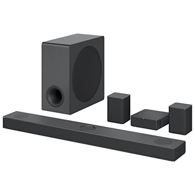 LG S80QR - Barra de sonido Inteligente con 620W de potencia y 5.1.3 canales con triple altavoz Atmos vertical y altavoces traseros incluidos. Sonido e