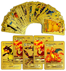 Pokama Cartas 2022 Nuevo Español 55 Vmax GX EX V Tarjetas Doradas Tarjetas de lámina Dorada Alto Ataque Sin Repetición Material de PVC,, Regalos de cu en oferta
