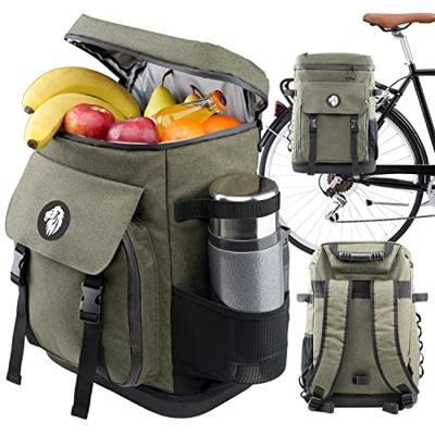 KHALISIA Bolsa isotérmica, bolsa para bicicleta para portaequipajes, se puede utilizar como bolsa portaequipajes, mochila para bicicleta, bolsa de píc