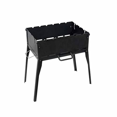 4BIG.fun Barbacoa de carbón vegetal plegable Mangal BBQ para 6 brochetas, barbacoa plegable para camping, barbacoa de pícnic, barbacoa portátil