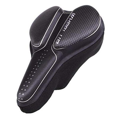 Asiento de gel para bicicleta con cojín de primavera para asiento de bicicleta de espuma viscoelástica acolchado de piel para niños (blanco, talla úni