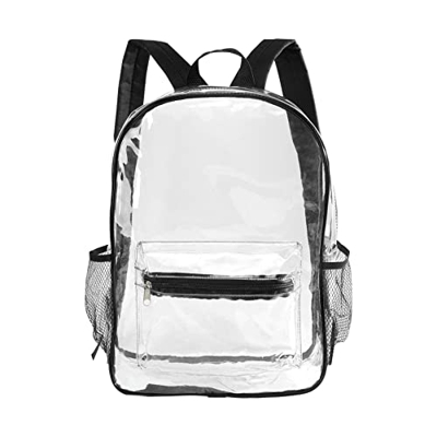 Genérico Mochila Transparente Hombre Mujer PVC para trabajo, escuela o aeropuertos (Sin Logo EGO)