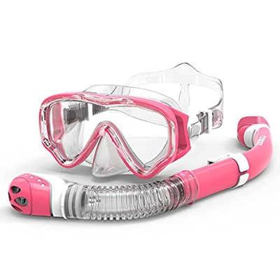 Desconocido Máscaras de Buceo Equipo de Snorkel Resistente a Las caídas y Duradero Cómodo Buceo Full Dry Snorkel Set Natación Hecho de Material de Res