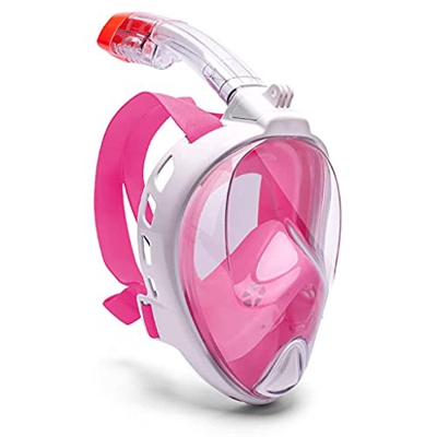 Máscaras de Buceo Buceo de Cara Completa Natación con Snorkel Niños Adultos Equipo de Snorkel Plástico Respiración para Principiantes (Color : E, Size