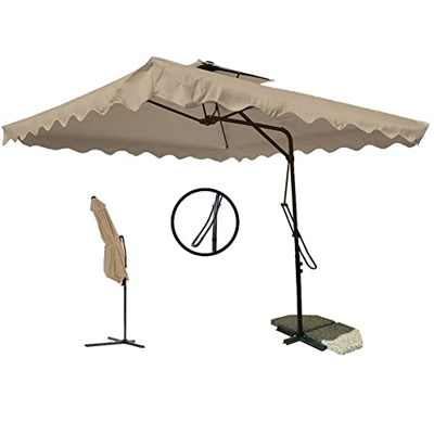Mediawave Store - Sombrilla de jardín con poste deentrado y tela impermeable 2,5 m poste 2,3 m de metal, cenador, sombrilla cuadrada, parasol, decorac