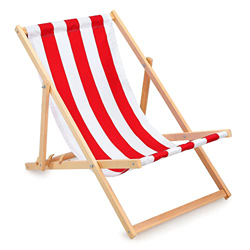 Tumbonas Jardin Exterior Madera - Sillas Plegables Exterior Tumbona reclinable Silla Playa Rojo y Blanco 1 Pieza en oferta