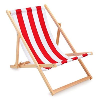 Tumbonas Jardin Exterior Madera - Sillas Plegables Exterior Tumbona reclinable Silla Playa Rojo y Blanco 1 Pieza