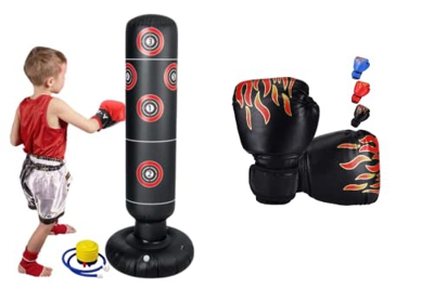 Ducomi Greg 2 - Saco de boxeo hinchable para niños y adultos con bomba, publicado, MMA y Fitness, Kick Boxing Defensa Personal y Antistress Adultos (S
