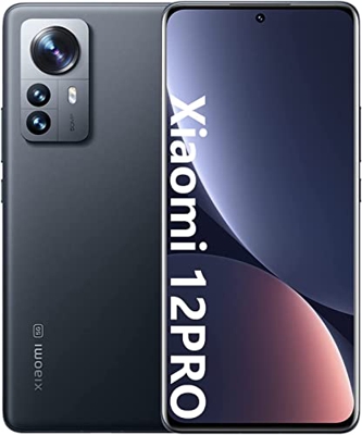 Xiaomi 12 Pro Smartphone, Snapdragon 8 Gen 1, Pantalla AMOLED de 6,73" 120 Hz, Carga de 120 W, cámara Triple de 50 MP, SIM Dual, 5G, NFC (Gris, 8+256 