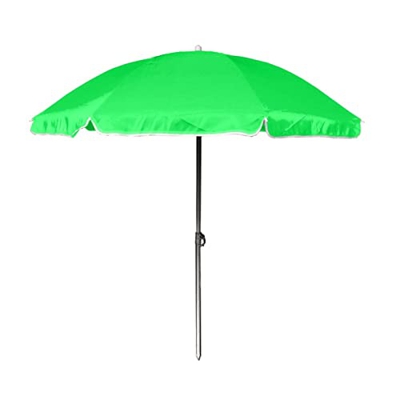 Sombrilla Parasol Color Lisa para Playa Tejido 100% Oxford con Funda y Soporte - Protección Solar UPF 50+ (Verde, Ø220cm)