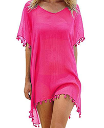 heekpek Mujer Borla Trajes de Baño Gasa Pareos Ropa de Playa Beach Bikini Cover Up Camisolas y Pareos Pareos Playa Mujer características