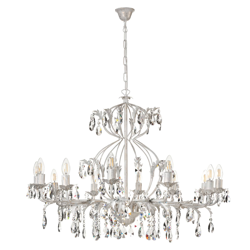 Lámpara de araña de cristal Teresa marfil 12 luces características