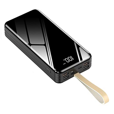 Boxwizard Batería externa portátil de 30.000 mAh con luz universal compacta de carga rápida externa cable LED para camping al aire libre