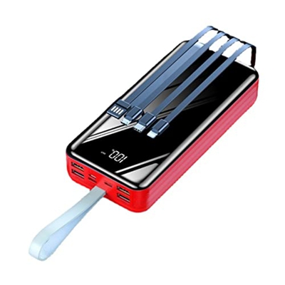 Boxwizard Batería externa portátil de 30.000 mAh con luz universal compacta de carga rápida externa cable LED para camping al aire libre