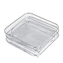 leryveo Estante de 3 Capas para freidora de Aire - Parrilla Antiadherente para Hornear brochetas de 3 Capas, Parrilla apilable para freidora de Aire | precio