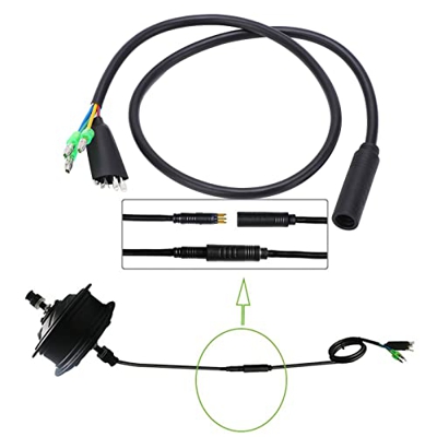 Longzhuo Cable de extensión de conversión de Motor de 600mm, línea de conversión de 9 Pines, Conector Impermeable, Kit de conversión de Bicicleta eléc