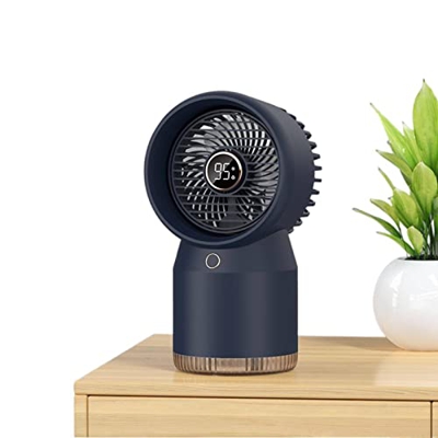 SAXTZDS Ventilador de humidificación por pulverización USB Pantalla digital LED con luz nocturna Mini ventilador multifuncional USB aire acondicionado