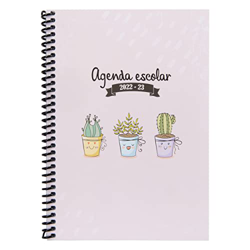AGENDA ESCOLAR 2022-23 QUIJOTE PAPER WORLD - Semana vista, espiral flexible, tapa plástico, tamaño A5, para la escuela, instituto o la universidad - D precio