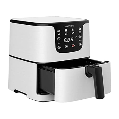 Pictetw Freidora de aire 5.8QT, 1700W Horno de freidora de acero inoxidable para asar, electrodomésticos de cocción de alta tecnología y cocina oleada