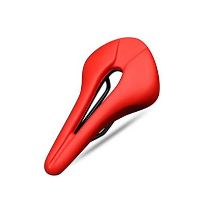 SAXTZDS KAIX Shop Saddle Hollow de Bicicleta MTB Cojín de Bicicletas una Pieza PU Asiento de Cuero Suave y cómodo Compatible con Hombres for Mujeres R