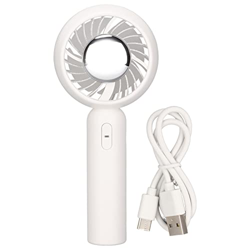 NIKOU Ventilador de Mano, Mini Ventilador portátil Carga USB 3 velocidades Silencioso ABS Enfriamiento rápido Fácil operación con Cable de Carga para  características