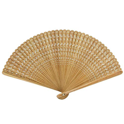Handmade Folding Fan Chinese Style Bamboo Fan ，for Wedding Decoration, Birthdays, Home GiftsCraft Fan Bamboo Carved Hollow Summer Folding Fan Chinese  en oferta