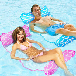 Hamaca Piscina Juego de 2, JATEKA Hamaca de Agua 4-en-1, Hamaca Flotante Hinchable Piscina Tumbona Piscina Plegable Colchoneta Hinchable Flotador Pisc características