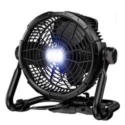 LPY Ventilador De BateríA Recargable , Ventilador De Tienda PortáTil De 14400 Mah, Ventilador De Camping con Luz Led De 3 Velocidades para Acampar, Vi características