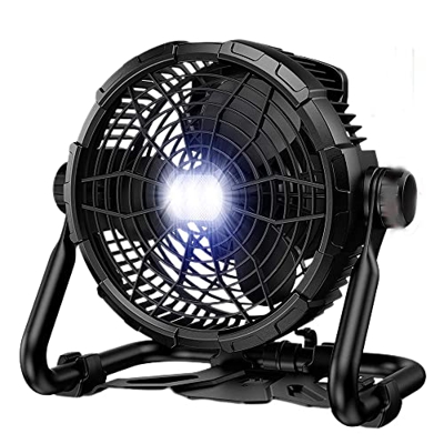 LPY Ventilador De BateríA Recargable , Ventilador De Tienda PortáTil De 14400 Mah, Ventilador De Camping con Luz Led De 3 Velocidades para Acampar, Vi