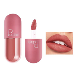 Red 18 colores Mini cápsula Lip Glaze Velvet Mist Color Taza antiadherente mate Cápsula Lápiz labial Impermeable Larga duración Regalo Cosméticos Pint características
