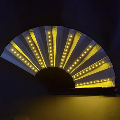 WQWY Abanico Plegable Ventilador Plegable LED Ventilador Luminoso Equipo Luminoso Color Luminoso Ventilador Plegable Fiesta Rendimiento Accesorios Ven