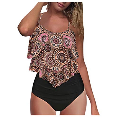 riou Bikinis Mujer 2022 Brasileño Sexy Push-Up Cintura Alta Traje de Baño de Dos Piezas Busto Ajustable Acolchado Bra Tops y Braguitas Bikini Sets Tal