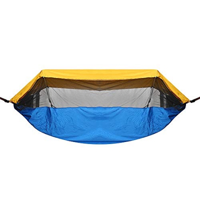 FMOPQ Hamaca Hamaca Doble Cama Columpio Colgante con Mosquitera Carga máxima 300 kg Acampar Senderismo Hamaca de Ocio al Aire Libre (Color : Blue, Siz