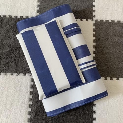Tela de repuesto para sillón reclinable playa plegable kits Oxford y lona 115x43cm 43x17Inch azul y blanco