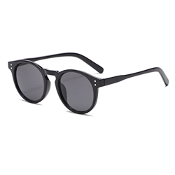 Long Keeper Retro Gafas de Sol Mujer Hombre Gafas Redondas Pequeñas Vintage UV400 Protección Lentes De Sol Unisex (Negro) precio