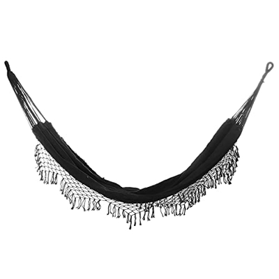 Hamaca al Aire Libre Hamaca Negra Fringe Macramé Grande 2 Personas Hamaca Doble Columpio Silla Colgante Hamaca Columpios Hamacas y Tumbonas (Color : B