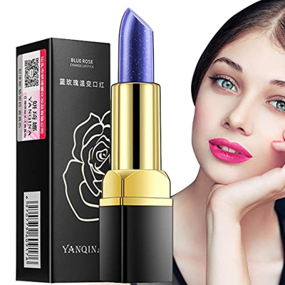 zhanshi Pintalabios para Mujer, Colores mágicos Que cambian de Temperatura (Azul Cambiado a Rosa), Brillo hidratante para Manchas de Labios, Maquillaj