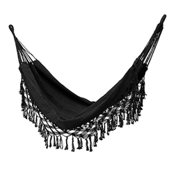FMOPQ Hamaca Lino Hamaca para Acampar Cama Colgante para jardín al Aire Libre Patio Camping Hamaca para Acampar (Color : Black, Size : 200x150cm) en oferta