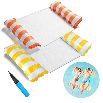 2 Paquetes Hamaca Piscina, Hamaca de Agua Hamaca Flotante Tumbonas Piscina, Colchoneta Piscina Inflable de Agua Hamaca para Playa de Verano o Piscinas