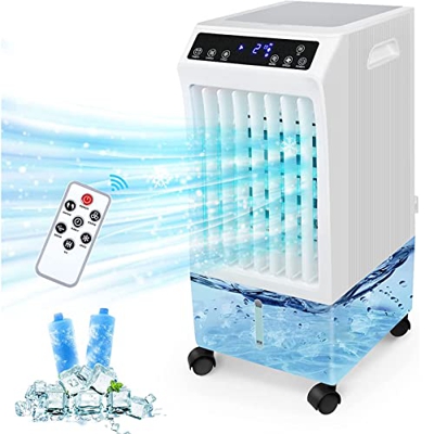 LANGTAOSHA Enfriador de Aire evaporativo, Acondicionado portátil 3 en 1 humidificador Purificador Iones Ventilador Negativo W, Modos, velocidades, Con