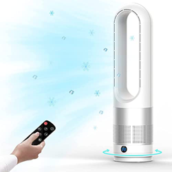 Ventilador torre sin buque,refrigerador ventilador cuchillas 23.62 pulgadas, oscilante 80 ° con control remoto,8 velocidades, temporizador h,pantalla  precio