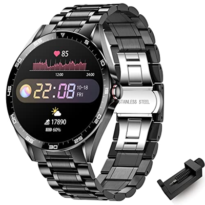 LIGE Smart Watch, 1,3 Pulgadas De Pantalla Táctil Completa, IP67 Impermeable Smartwatch, Monitor de Pulso Cardiaco,Reloj De La Aptitud para Los Hombre