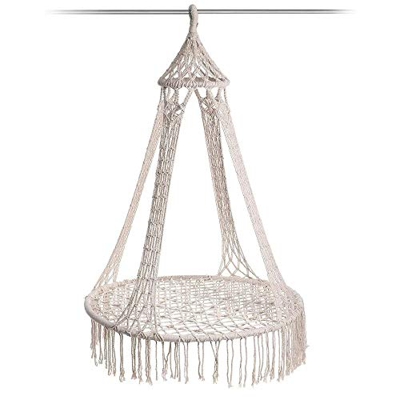 FMOPQ Hamaca Sillas Hamaca Colgante Silla De Jardín Salón Colgante Hamaca Columpio Asiento Camping Borla Columpio Sillas (Color : Beige, Size : 30cm)
